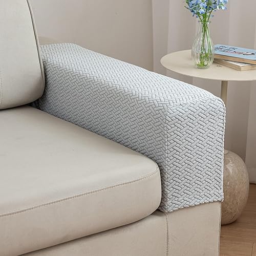 Miniatura 16 de Fundas para Brazos de Sofá, Fundas para Reposabrazos de Sillón, Fundas para Brazos de Silla, Protectores (Textura Café Claro, Mediano (Juego de 2))