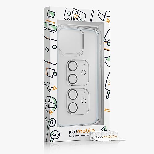 Miniatura 7 de kwmobile Juego de fundas transparentes 5 en 1 compatibles con iPhone 15, incluye protectores de pantalla y cámara, transparente