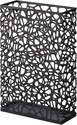 Yamazaki Home Soporte para paraguas - Almacenamiento para paraguas y bastones de acero talla única negro
