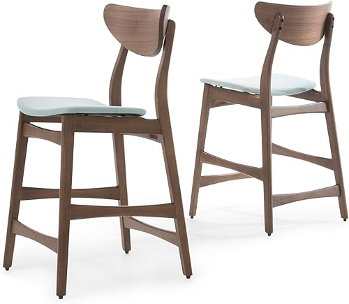 Christopher Knight Home Gavin - Juego de 2 sillas de mostrador, acabado menta y nogal