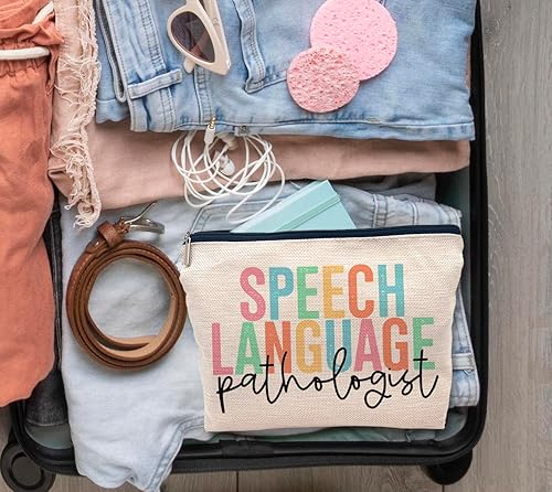 Miniatura 4 de IWXYI SLP - Bolsa de maquillaje para patólogos del habla y lenguaje, bolsa de maquillaje para patólogos del habla y lenguaje, bolsa con cremallera,