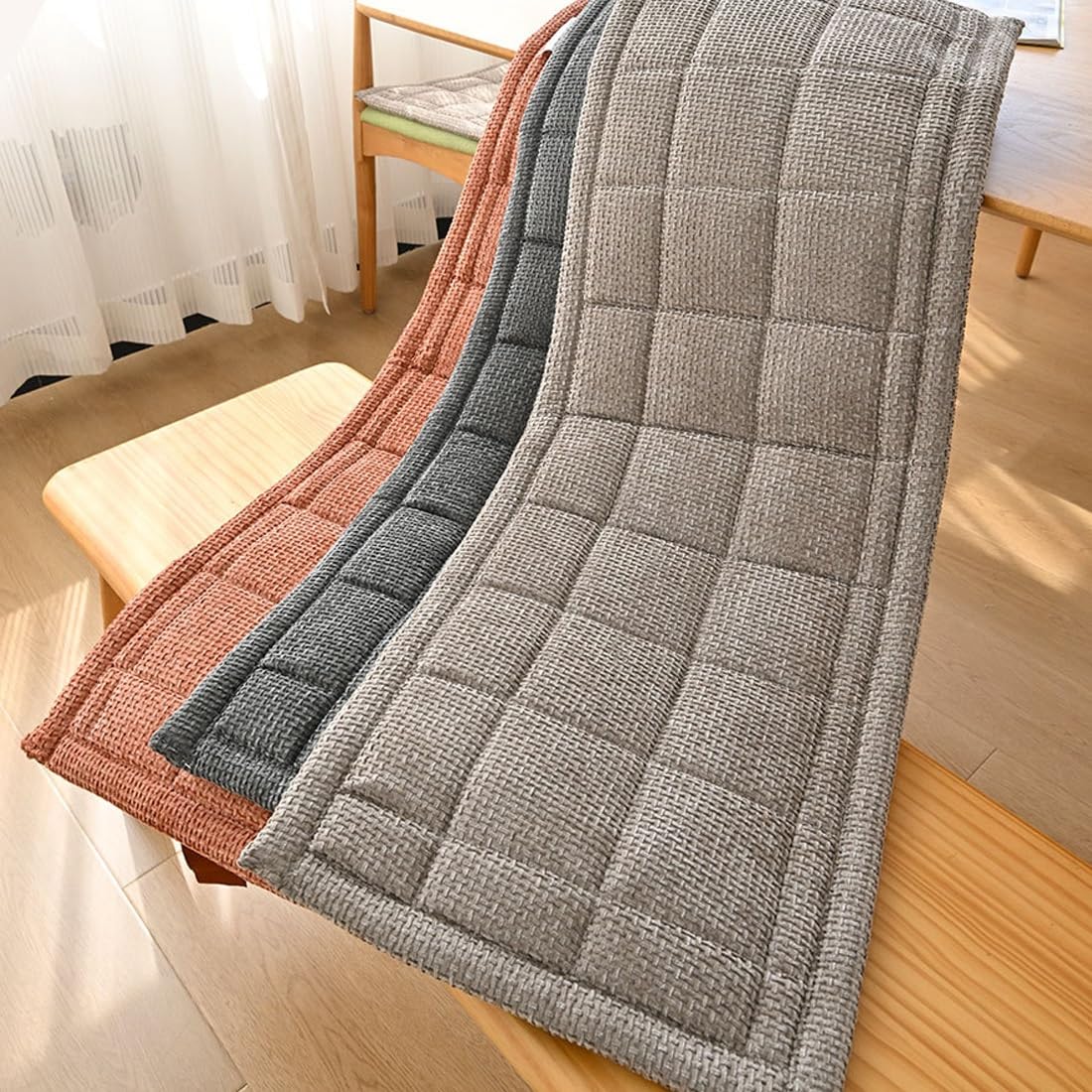 Poduszka zastępcza do wewnątrz z wiązaniami, gruba poduszka zastępcza na krzesło patio, krzesło, do ogrodu, werandy, huśtawki, czerwona, 30 x 180 cm