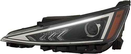 Evan-Fischer - Faro delantero compatible con Hyundai Elantra 2019-2020 halógeno con bombilla(s) lado del conductor