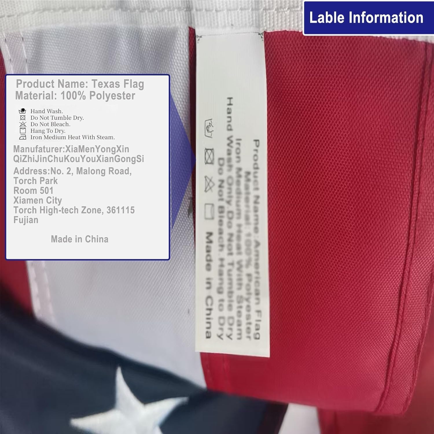 Homissor Texas Flag TX State Flags Embroidered Stars Double Side 3x5 Heavy Duty Outdoor 210D Oxford Nylon Flag - Image 9