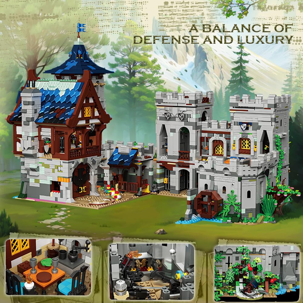 Kit de construcción medieval del castillo forestal, casa de arquitectura modular MOC, bloques de construcción de 6959 piezas, un regalo de juguete adecuado para adultos para exhibir y