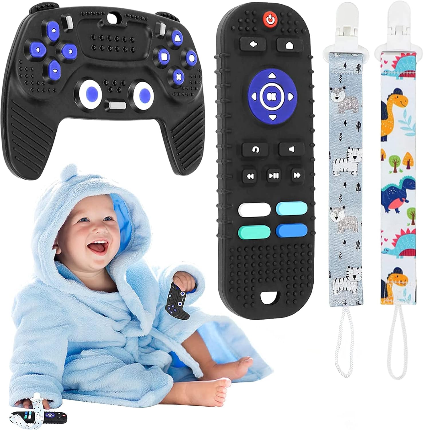 Remote teether for Baby, 2 Pack Remote Control and Game Controller