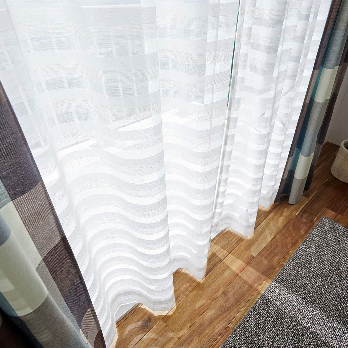 Amazon｜スミノエ レースカーテン クーシュ 100×133cm Nホワイト 1枚入