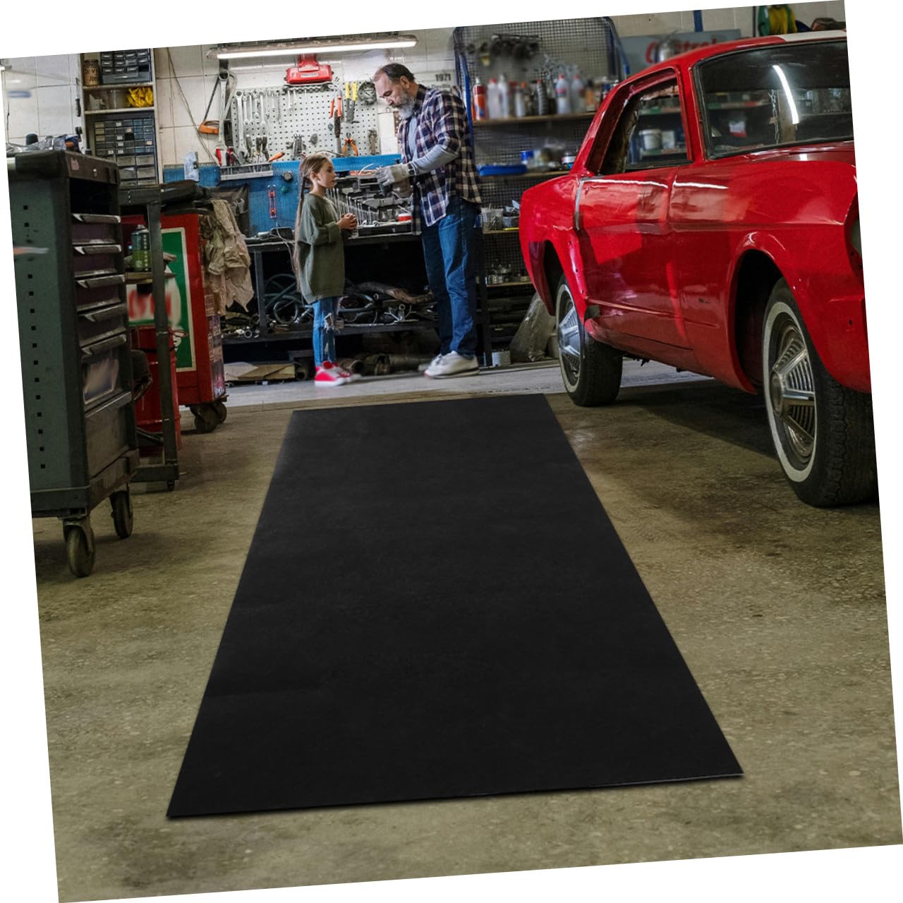 Ölabsorbierende Autoreparaturmatte 72x36cm Faserbodenmatte Garagenbodenschutz Vielseitige Ölauffangmatte für Fahrzeug und Werkstatt