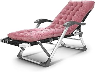 QZHXZX SLOKFV5 - Sillón reclinable Plegable Ajustable para Camping, para Playa, con Almohadilla de algodón, Ajuste de 15 velocidades, Color Rosa