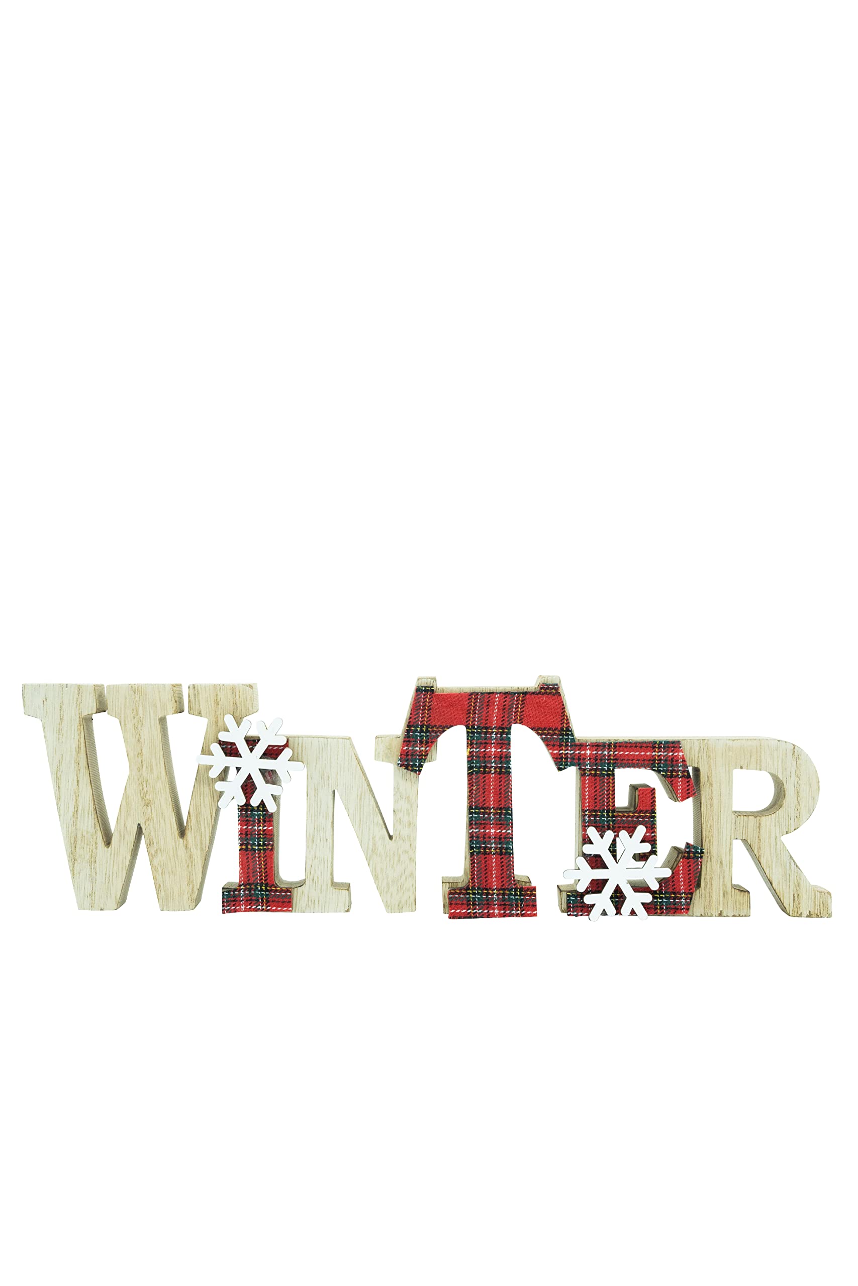 HEITMANN DECO Wooden Lettering Winter – Red/Natural – Approx. 32 cm