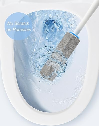 Miniatura 6 de Paquete de 10 piedras pómez para inodoro con mango extra largo, piedra pómez para limpieza de inodoros, limpiador de inodoro, eliminación de agua