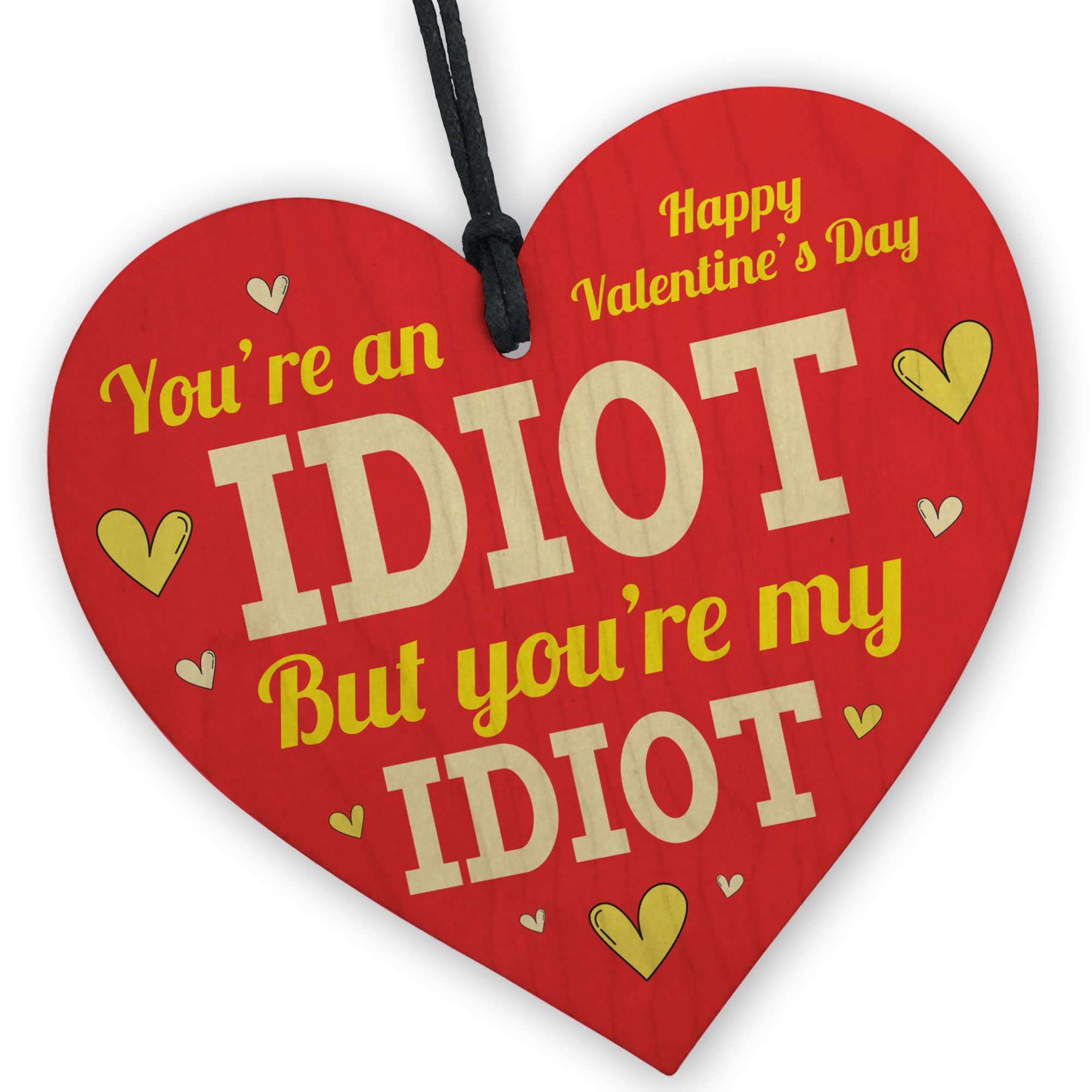 Red Ocean Valentines Gifts For Your Boyfriend Husband YOURE AN IDIOT Plaque Funny Gift For Him