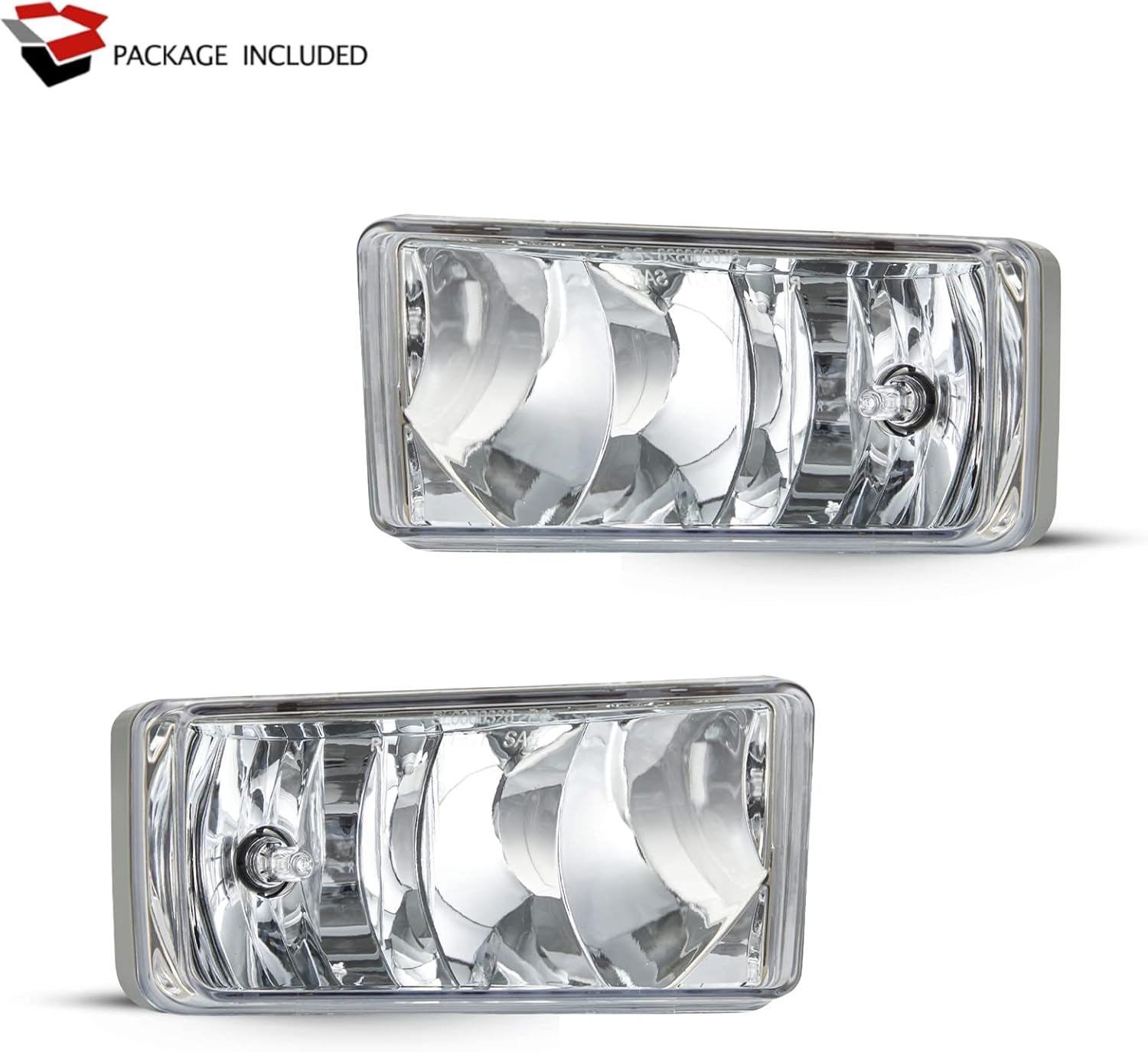 Fog Lights Assembly for 2007 2008 2009 2010 2011 2012 2013 2014 2015 Chevy Silverado Replacement Kit for 2007-2013 Avalanche,2015-2020 Suburban with H16 12V 19W Halogen Bulb Clear Lens