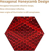 Vista 3 de Reflector 2.756x1.181 in Rojo Autoadhesivo Rectángulo Seguridad Impermeable Pegar En Para Entrada Buzón Remolque