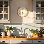 Peohud Silent Wall Clock, Retro Wall Clock,12 Inch Vintage Non Ticking Quartz Battery Operated Round Clock, Rustic Wall Clock for Living Room Kitchen Home Office Classroom School
