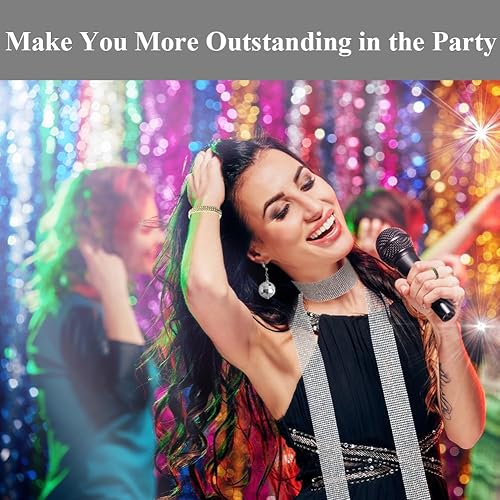 Miniatura 5 de zxbaers Accesorios de discoteca de los años 70, juego de accesorios de disfraz de discoteca para mujer, accesorios de bola