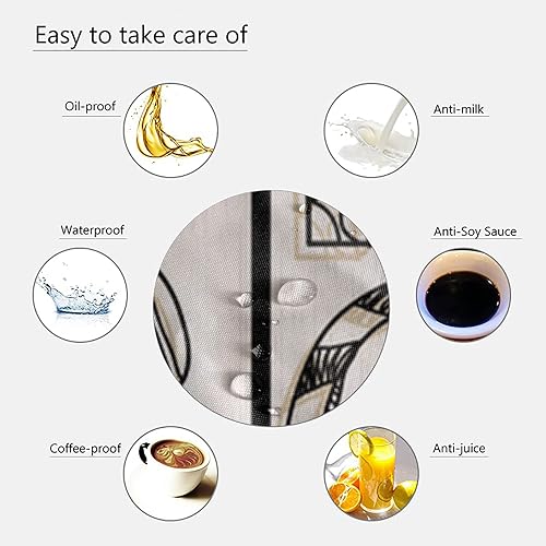 Miniatura 4 de Mantel cuadrado ajustable con borde elástico, mantel de poliéster de 24 letras de grano de madera para decoración del hogar, mantel de tela lavable