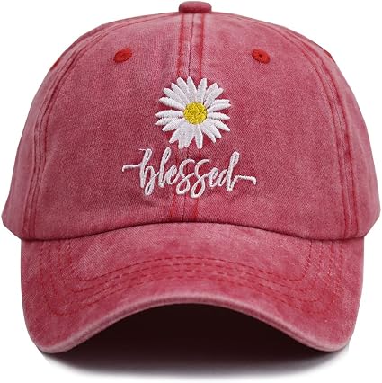 MANMESH HATT Daisy Blessed Ponytail Hat – Embroidered Baseball Cap For Women, Adjustable - View #12
