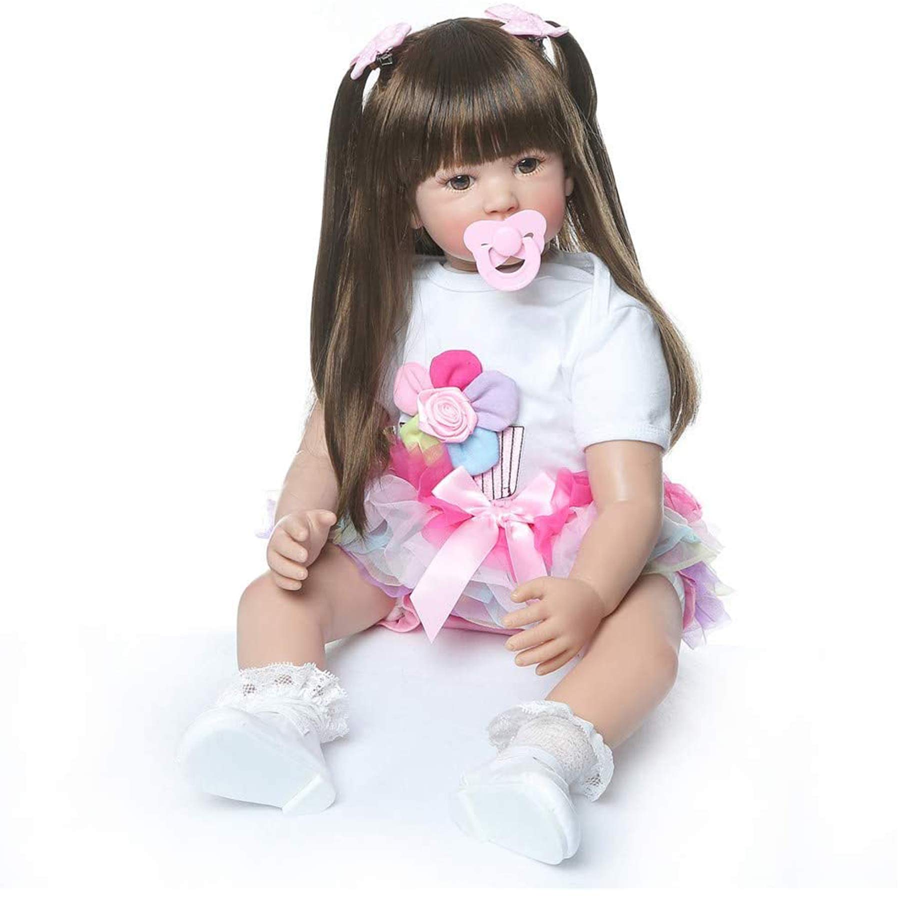 Muñeca Reborn Realista De Silicona Zero Pam - 58 Cm, Niña, Pelo Enraizado A Mano, Cuerpo De Algodón, Incluye Accesorios