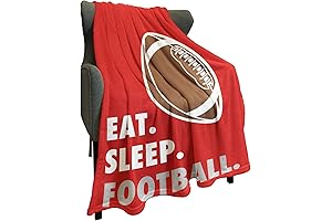 HommomH Eat Sleep Football Snuggle Fleece Blanket