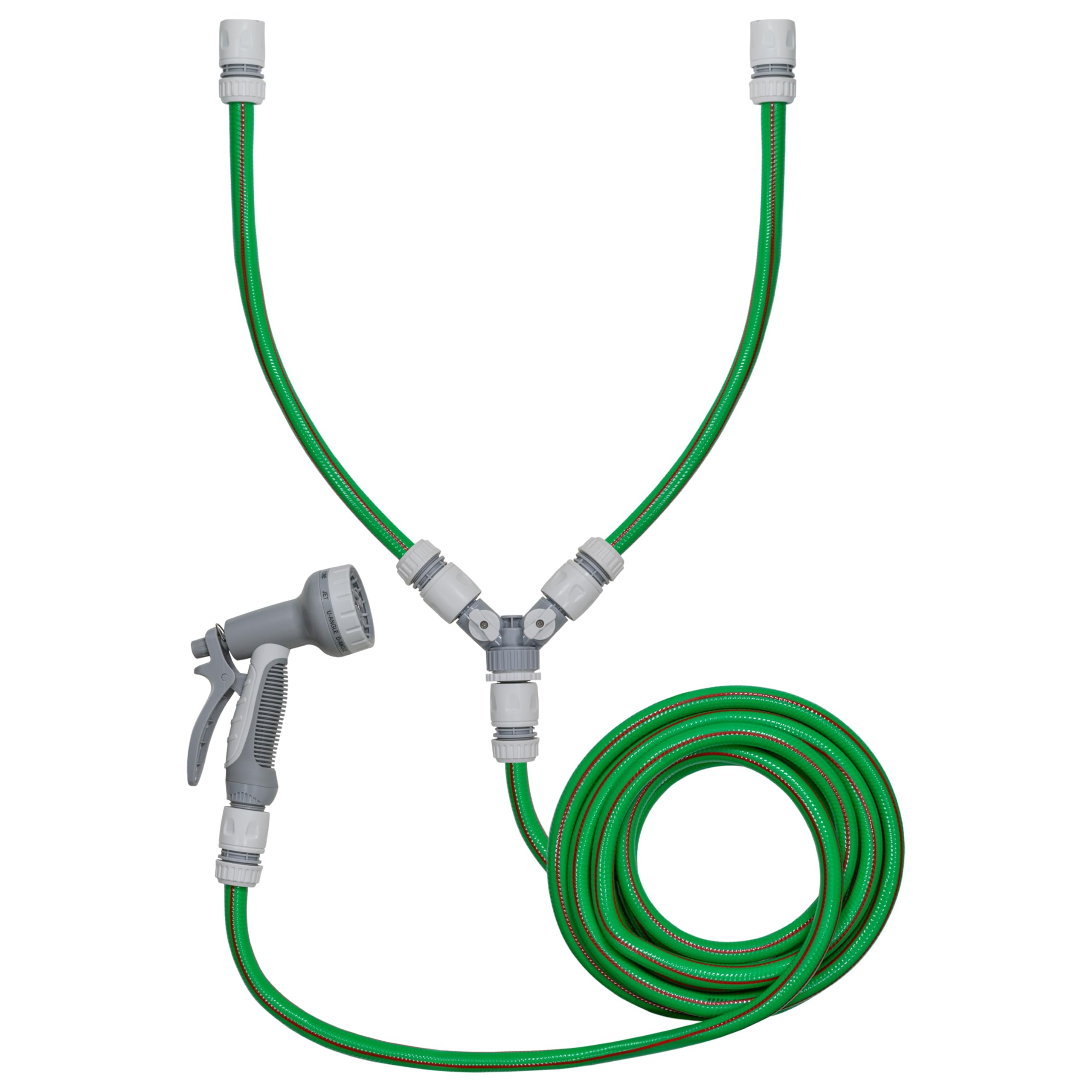 Cost Wise Green Hot/Cold Dog Shower Kit With 5M Hose,Multi Spray Hose Gun,Adjustable Hot/Cold Water Mix