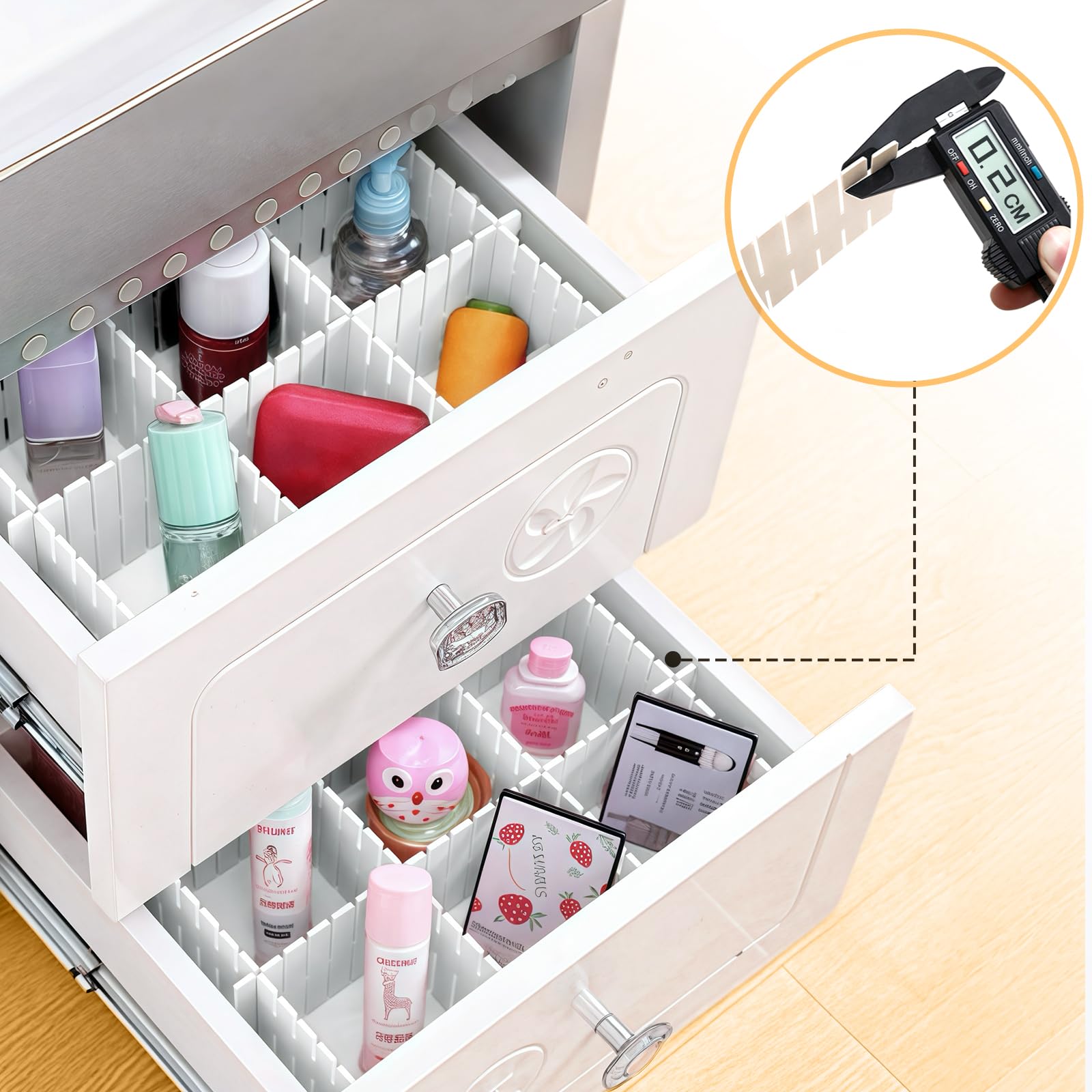 CRESZZLE 16 separadores de cajones ajustables – Organizador cajones para almacenar ropa interior, calcetines y joyas – Separadores cajones ajustables para una organización perfecta de los cajones.
