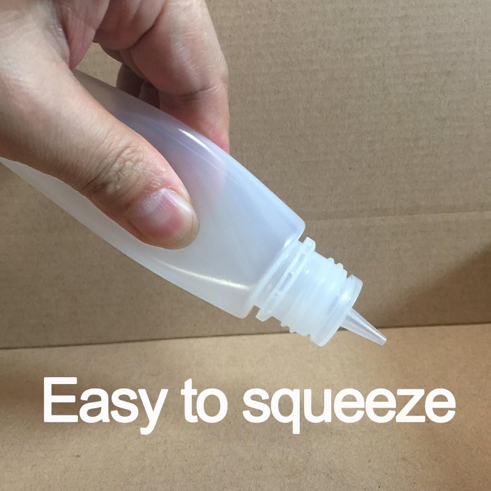 120mL LDPE Unicorn Plastic Thin Tip Dropper Bottles 4oz Free Mini Funnel (12 Pack)