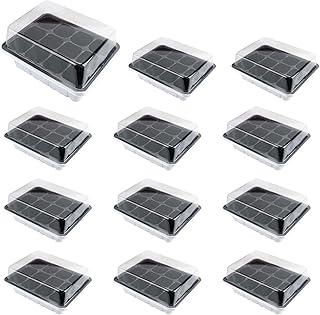 Homend Seed Starter Tray Seed Plant Germination Kit Garden Seed Starting Tray with Dome,Base and Plant Tags,Hand Tool Kit,Seed Start Trays (12 Sets)