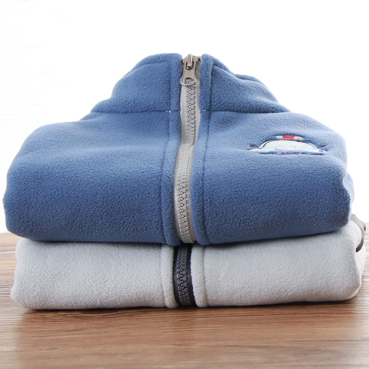 Bébé Enfants Garçons Gilet Polaire Fermeture Éclair Complète Col Montant Veste Sans Manches Manteau Survêtement Automne Hiver Gilets pour 1-8 Ans - Motif Voiture de Police