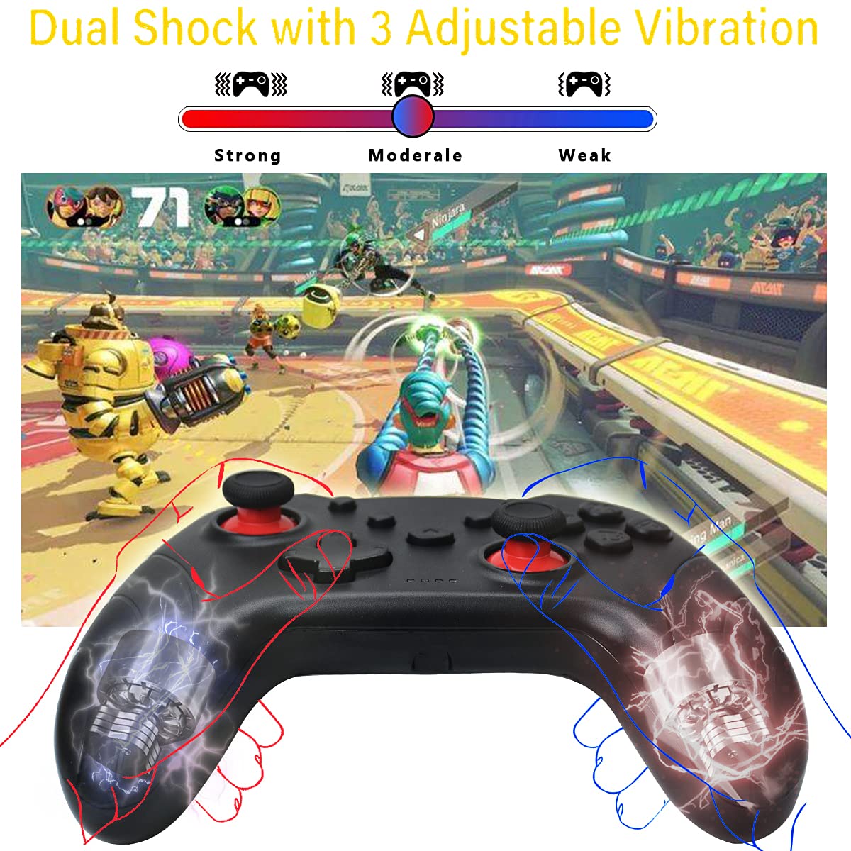 Blасk Frіdау - 50% оƒƒ Wireless Controller for Switch/Switch Lite Switch Pro Controller, Wireless Pro Controller Extra Controllers for Nintendo Switch with Remote Wake-Up ＆ Dual Shock ＆ 6 Axis ＆ Turbo ＆ Vibration Function