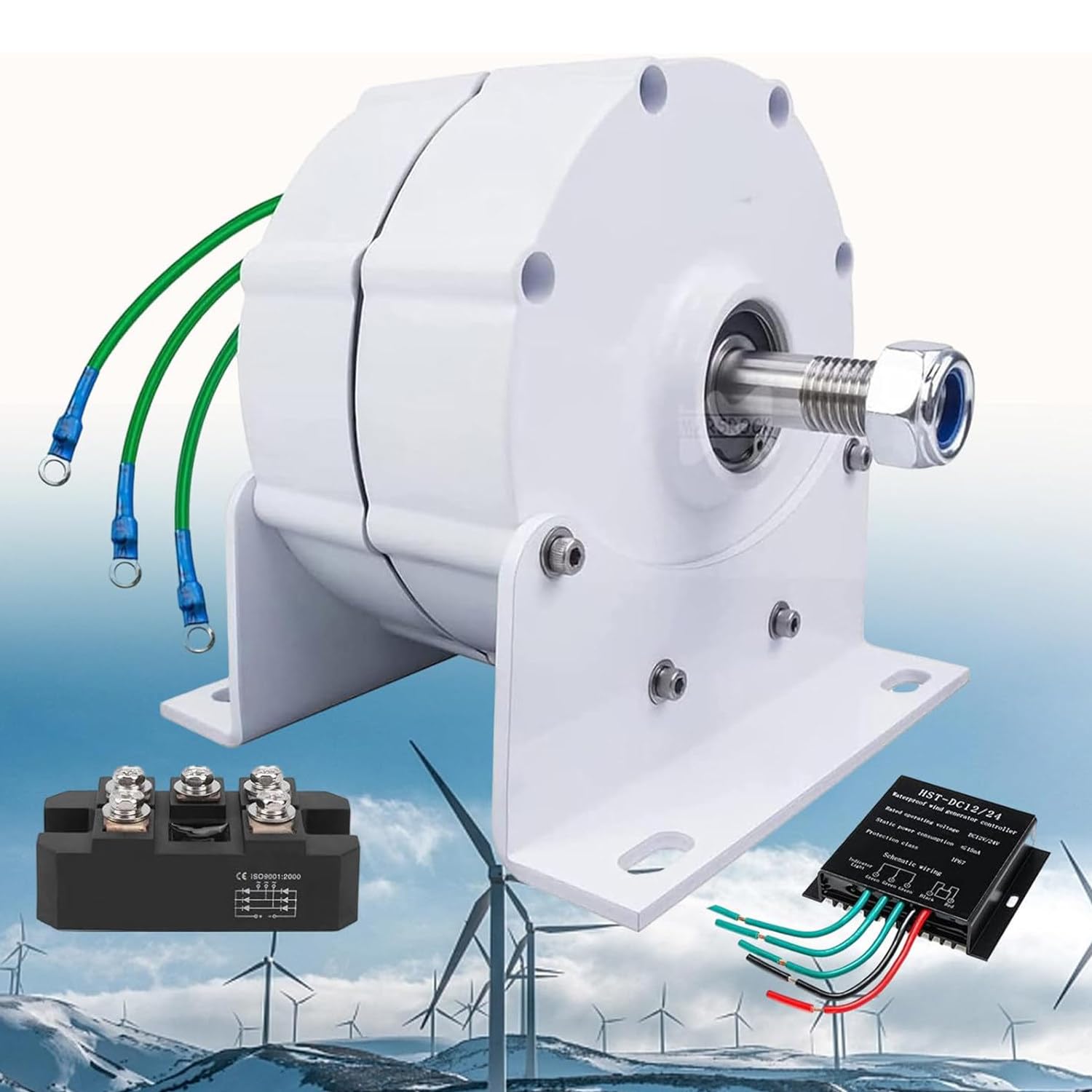 Alternatore CA ad Alta Potenza con raddrizzatore per Turbine eoliche - Generazione di energia Verticale e Orizzontale, Soluzione efficiente per Le Energie rinnovabili, Prestazioni durevoli e