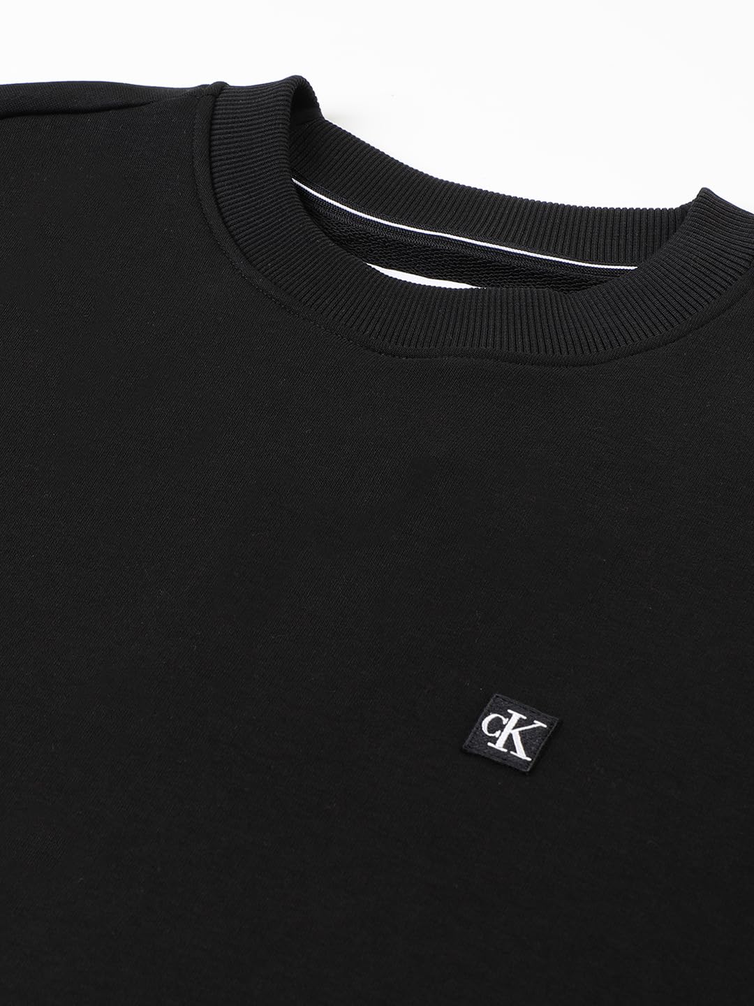 Calvin Klein Uomo Felpa Badge Crew Neck Regular Fit, Nero (CK Black), XXL