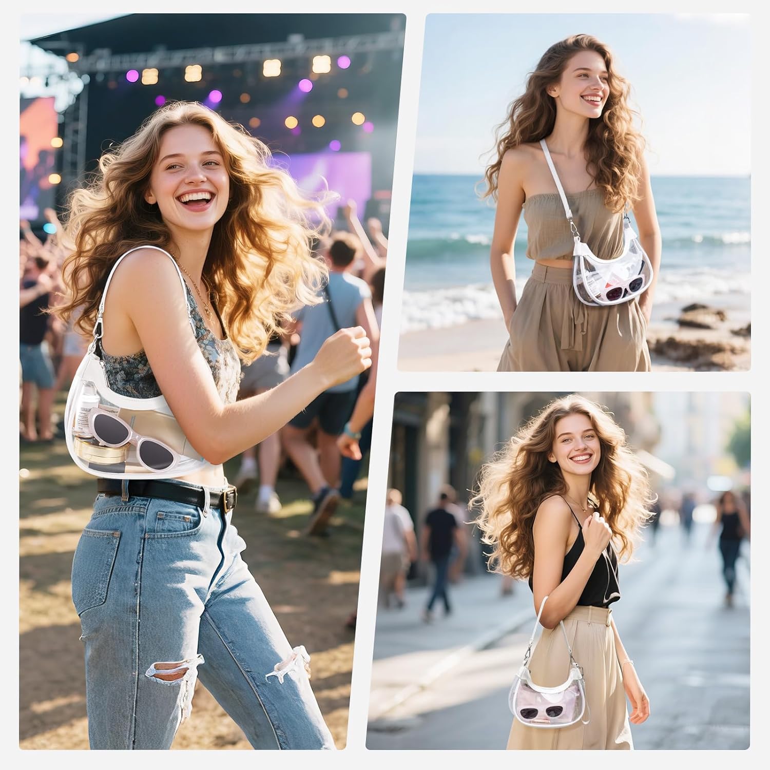 Clear Bag for Stadium Events, Clear Shoulder Bag for Stadium Approved with Wallet, for Concerts Sports Events - Image 8