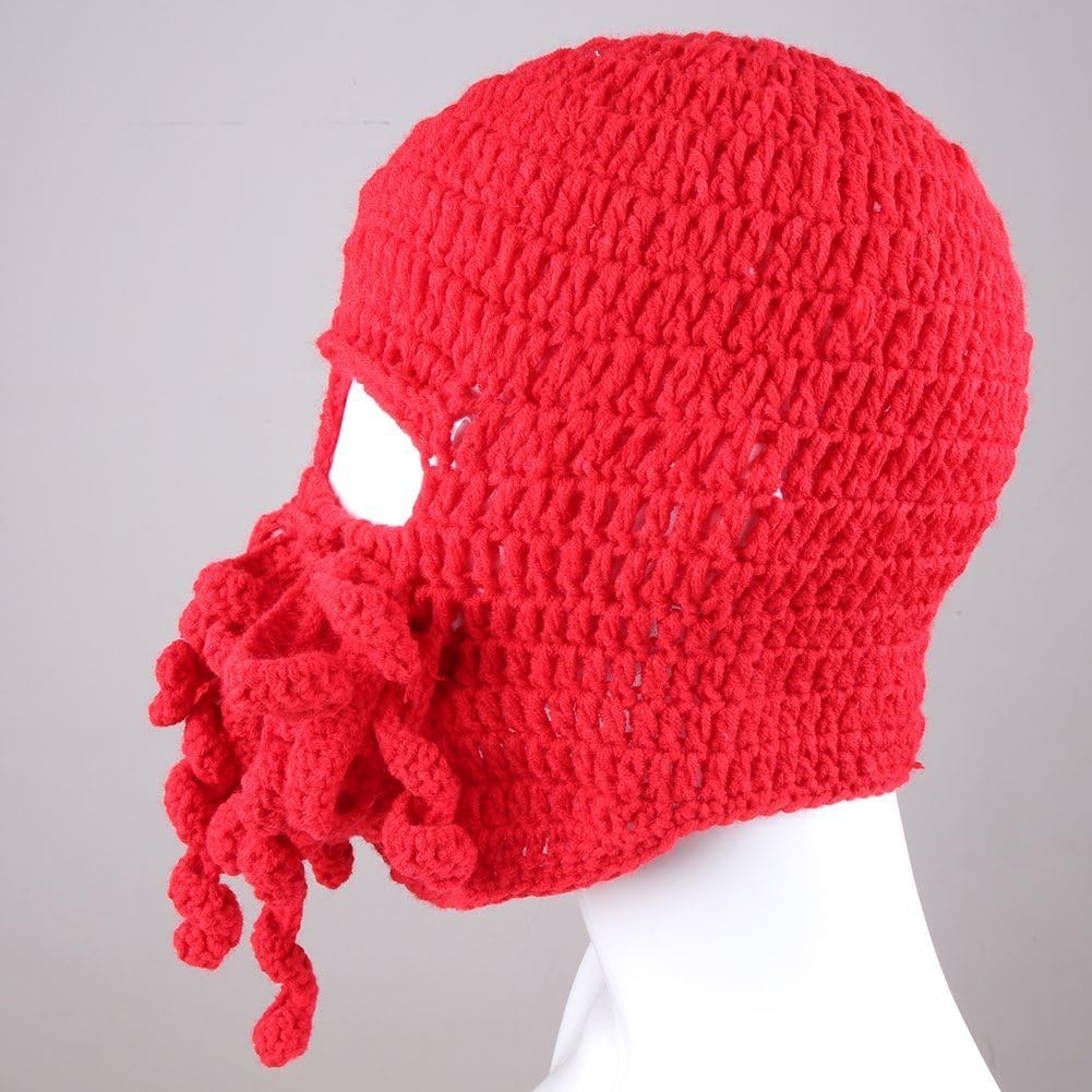 Kafeimali Men's Head Barbarian Vagabond Beanie Original Foldaway Beard Octopus Pirate Hats Bearded Caps