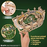 Vista 4 de UGEARS Máquina de Pinball Quidditch de Harry Potter - Rompecabezas 3D de madera para adultos para construir, kits de modelo mecánico de madera