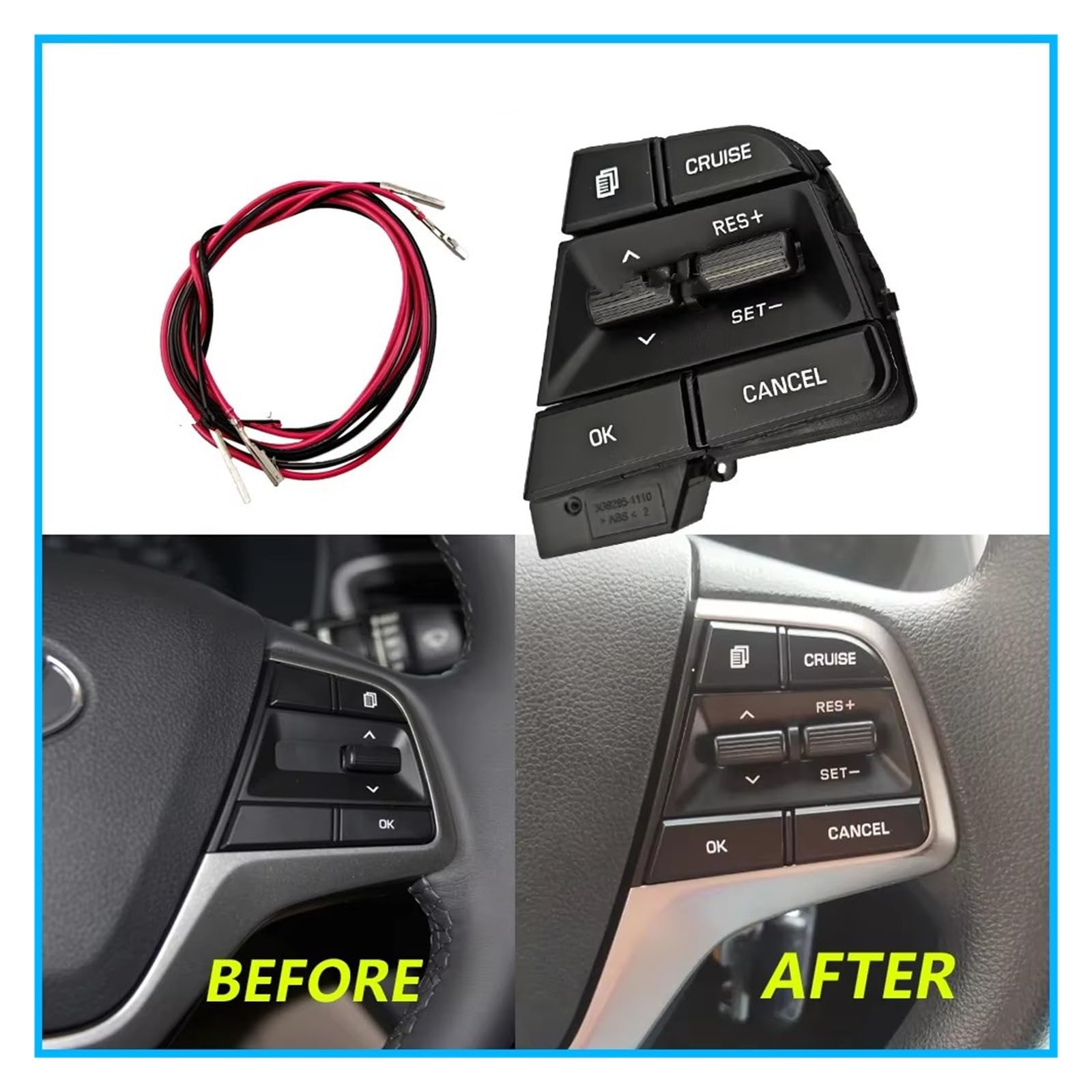 BotónControl Multifunción Volante Botón De Volante Interruptor Control Crucero Con Cable Para Hyundai Para Móvil Para Collar Para Solaris 1.6l 2016 2017 2018 2019