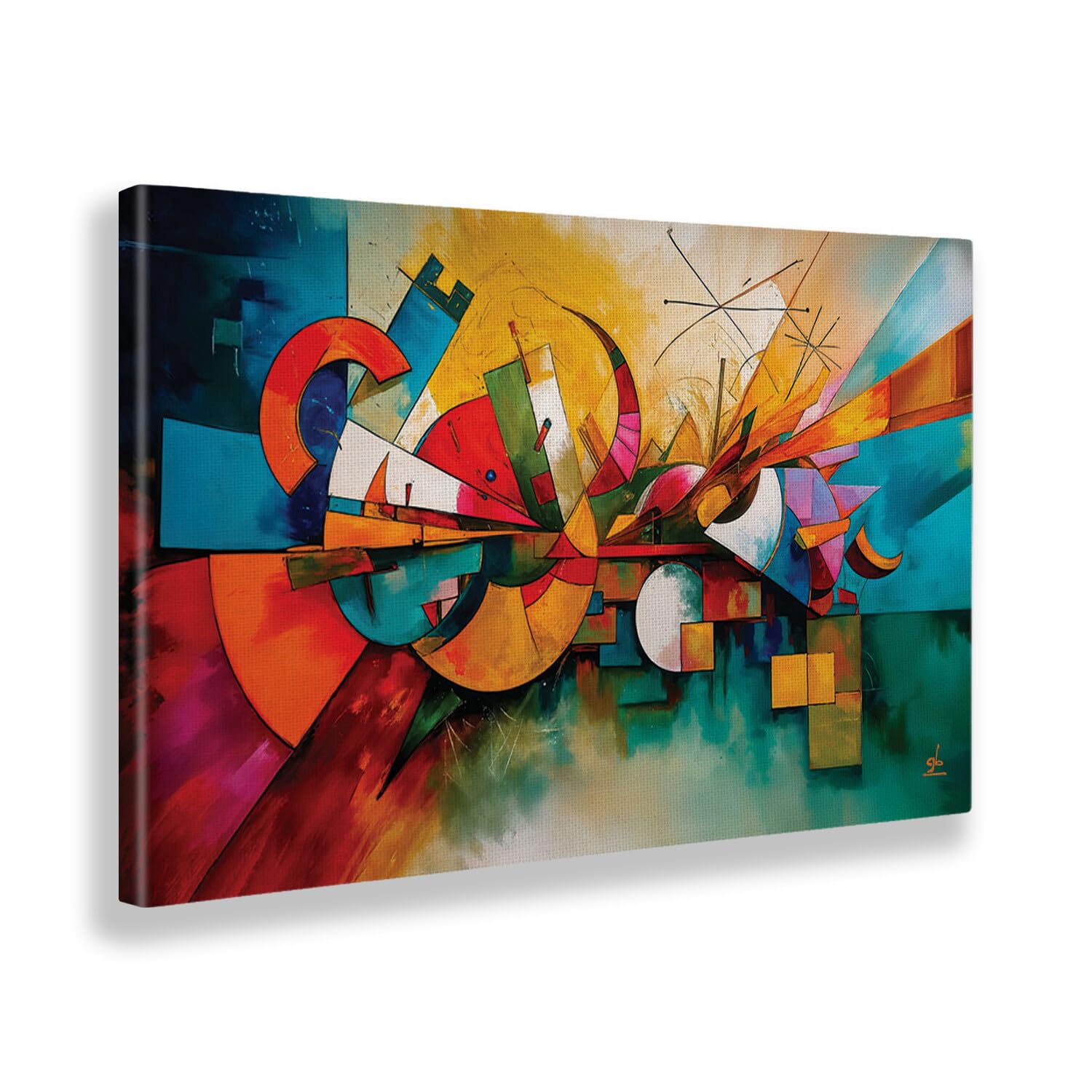 Giallobus - Quadro - 17 - Città astratta - Tela Canvas Telaio Standard - 140x80 - Pronto da appendere - Quadri moderni per la casa