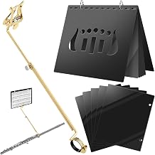 2 Pcs Flute Lyre with Music Flip Folder Set for Marching Band