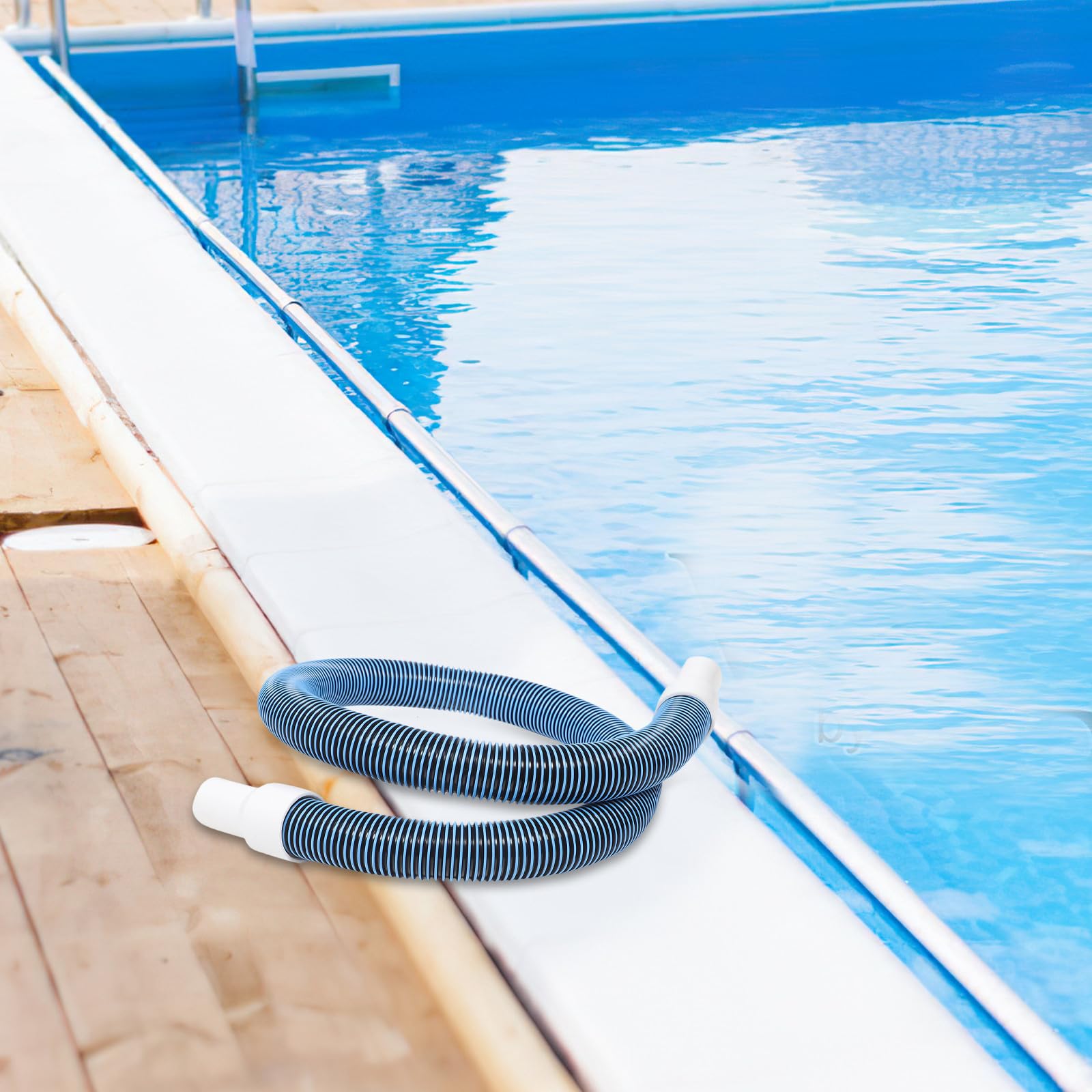 Poolablaufschlauch Leicht zu Installieren und 1 Schlauchschelle Satz mit 2 Anschlüssen aus Kunststoff und Eisen Verhindert Wasseransammlungen für Aufstellpools