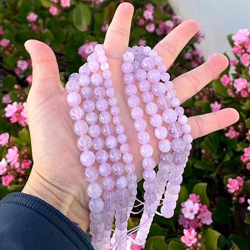 Miniatura 5 de Adabele GE14-10 - 2 hebras de piedras preciosas curativas de jade morado natural de 2564 pulgadas (0.394 in), cuentas sueltas redondas (68-74