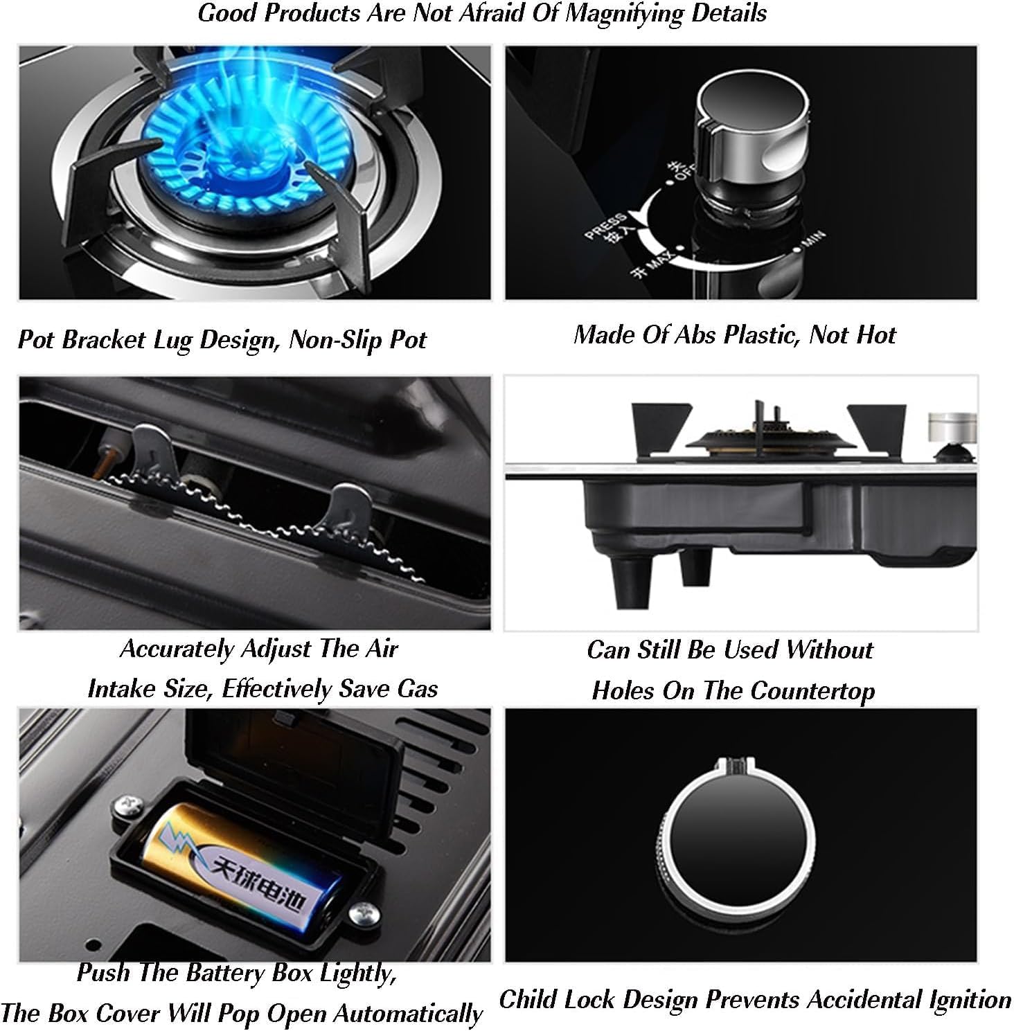 Commercial Gas Stock Pot Range, Built-in Dual-purpose Gas Stove,4.8KW Fierce Fire Integrated,for Home,Restaurant(NG)