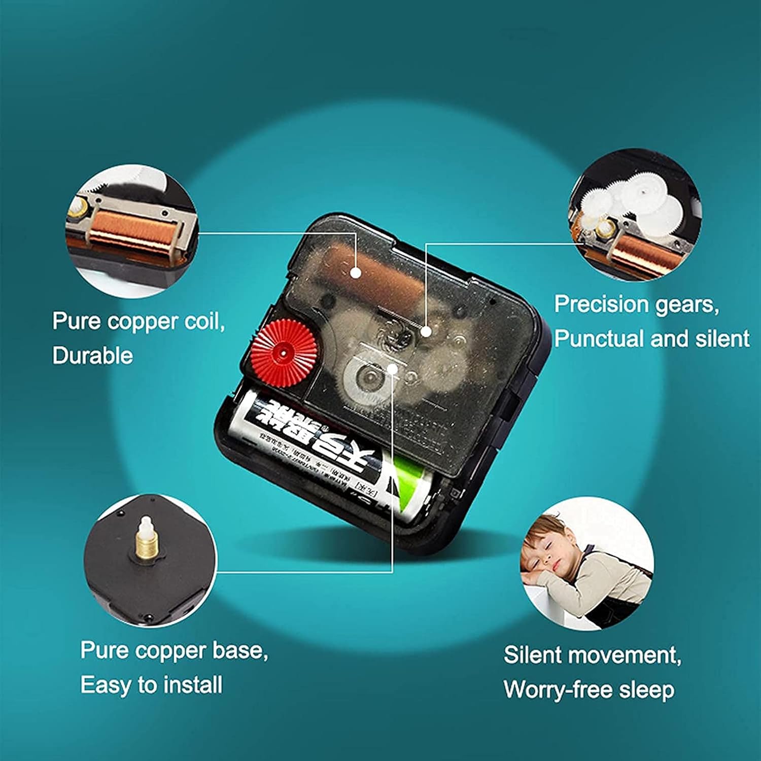 Metal Wall Clock Outdoor Garden Wall Clock Weatherproof Battery Operated Silent Clock for Indoor Living Room