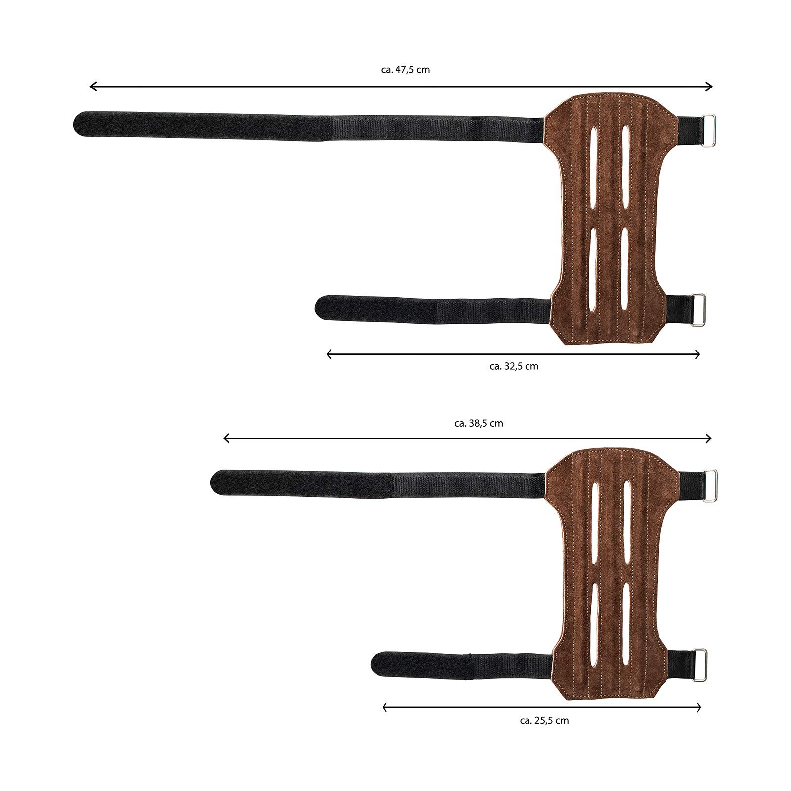 Parabraccio In Pelle Morbida Per Tiro Con L'Arco – AG-215, 14x7 Cm, Marrone, Destro/Sinistro