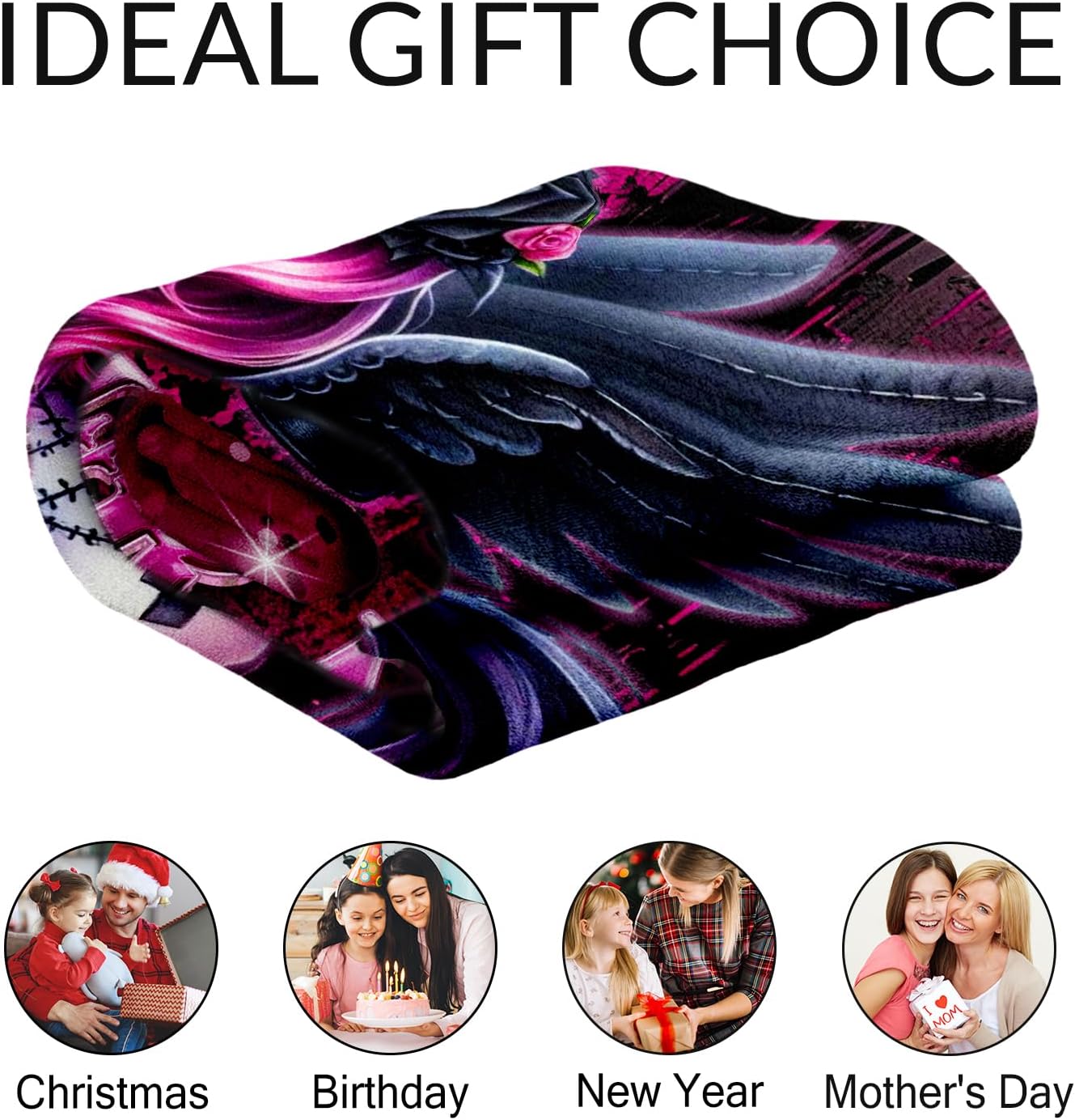 Custom Unicorn Blanket - Personalized 50" x 60" Cute Girls Throw Blankets Gifts for Teens - Cozy Soft Throw for Couch, Bed