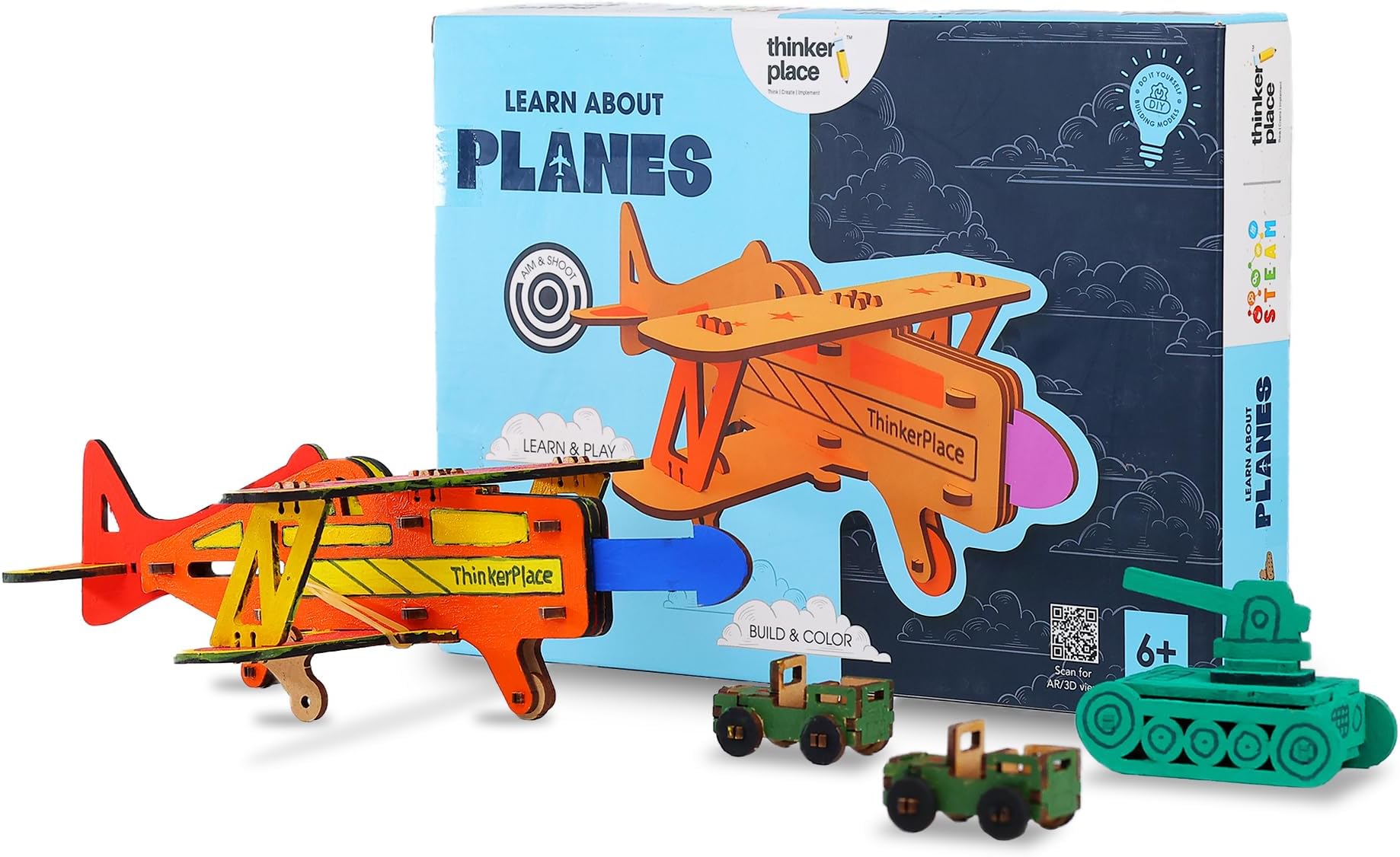 Fighter Plane for Kids | Build, Color & Play with a Working Fighter Plane | STEM Educational Toy for Kids Age 6, 7, 8+ Years | Science & Learning Toy