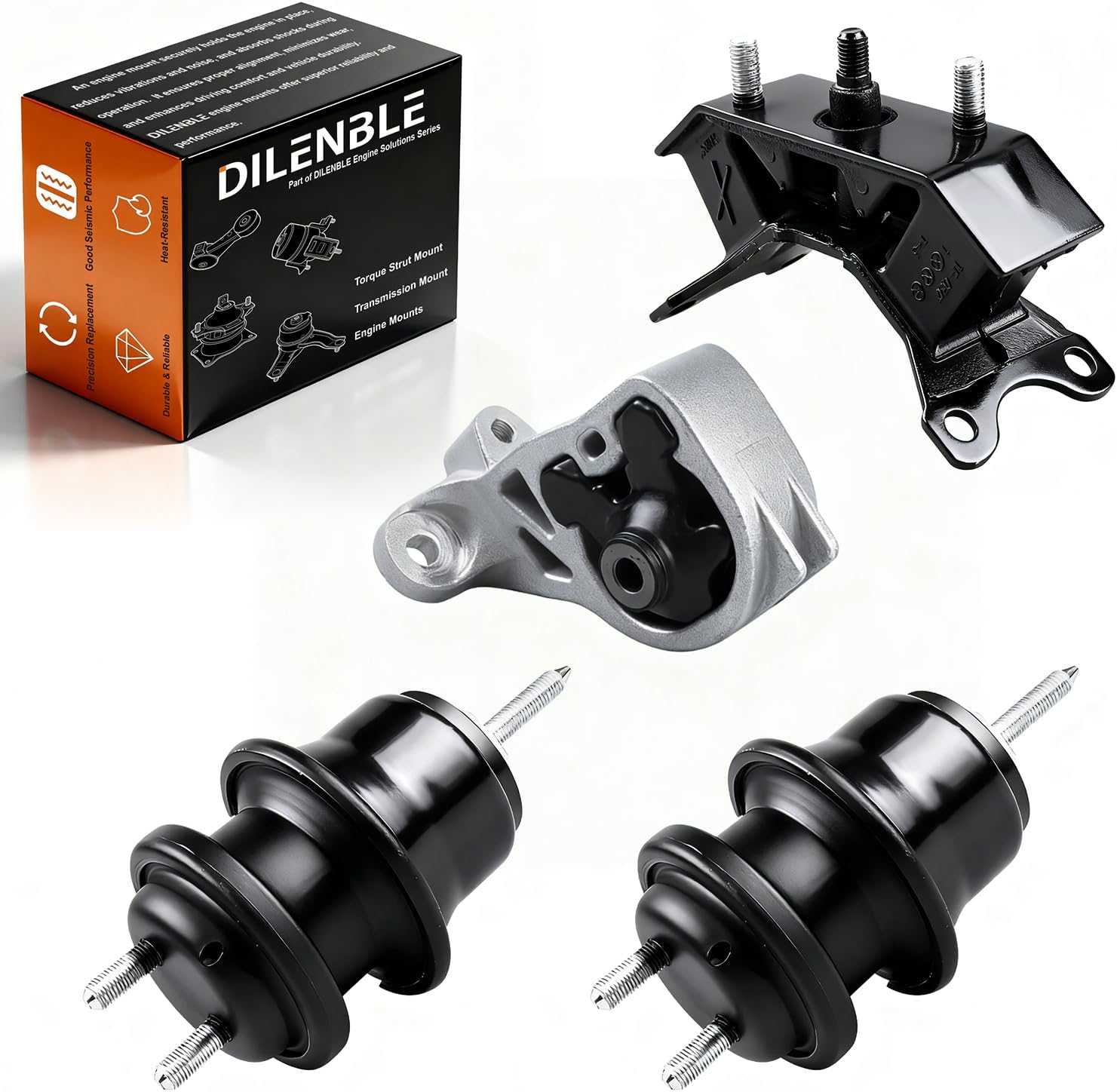 Engine Motor Mount & Trans Mount Replacement for Subaru 2010 2011 2012 Legacy 2.5L (Automatic CVT Transmission Without Turbo), Engine Mount Set of 4 Replaces OE# 9854 9825 9560 A6729 A6728 A6707