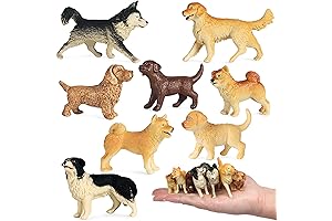 8PCS Realistic Plastic Dog Figurines for Kids