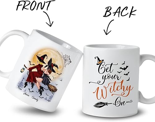 Miniatura 8 de GOSSBY Taza personalizada personalizada con texto en inglés We'll be friends until we're old and gone, then we'll be new ghost friends, taza de café