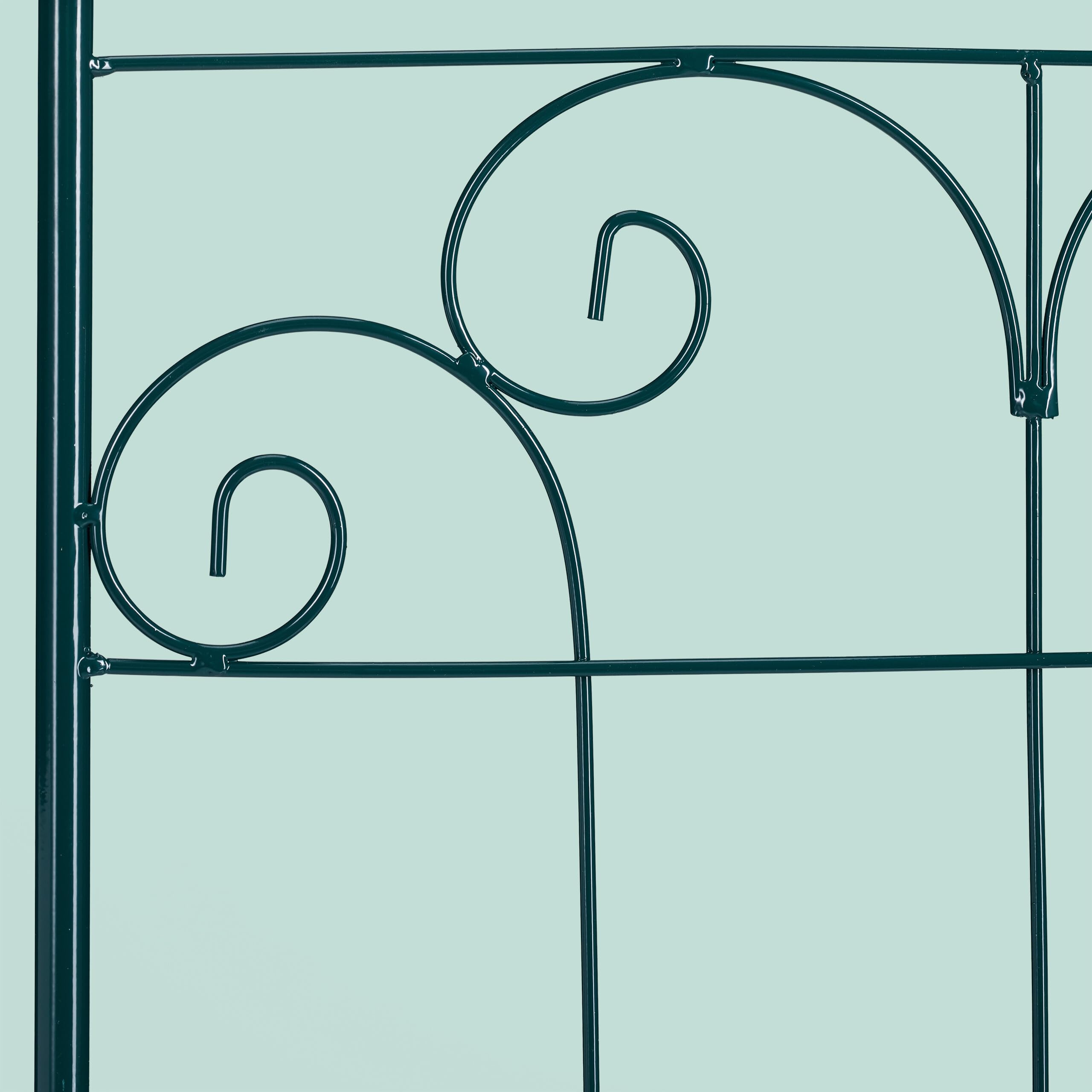 Relaxdays Treillis Jardin Fer Set de 2 clôture Plante grimpante Grille Fleurs Arceau Rosier 180 x 50 cm B, Vert foncé