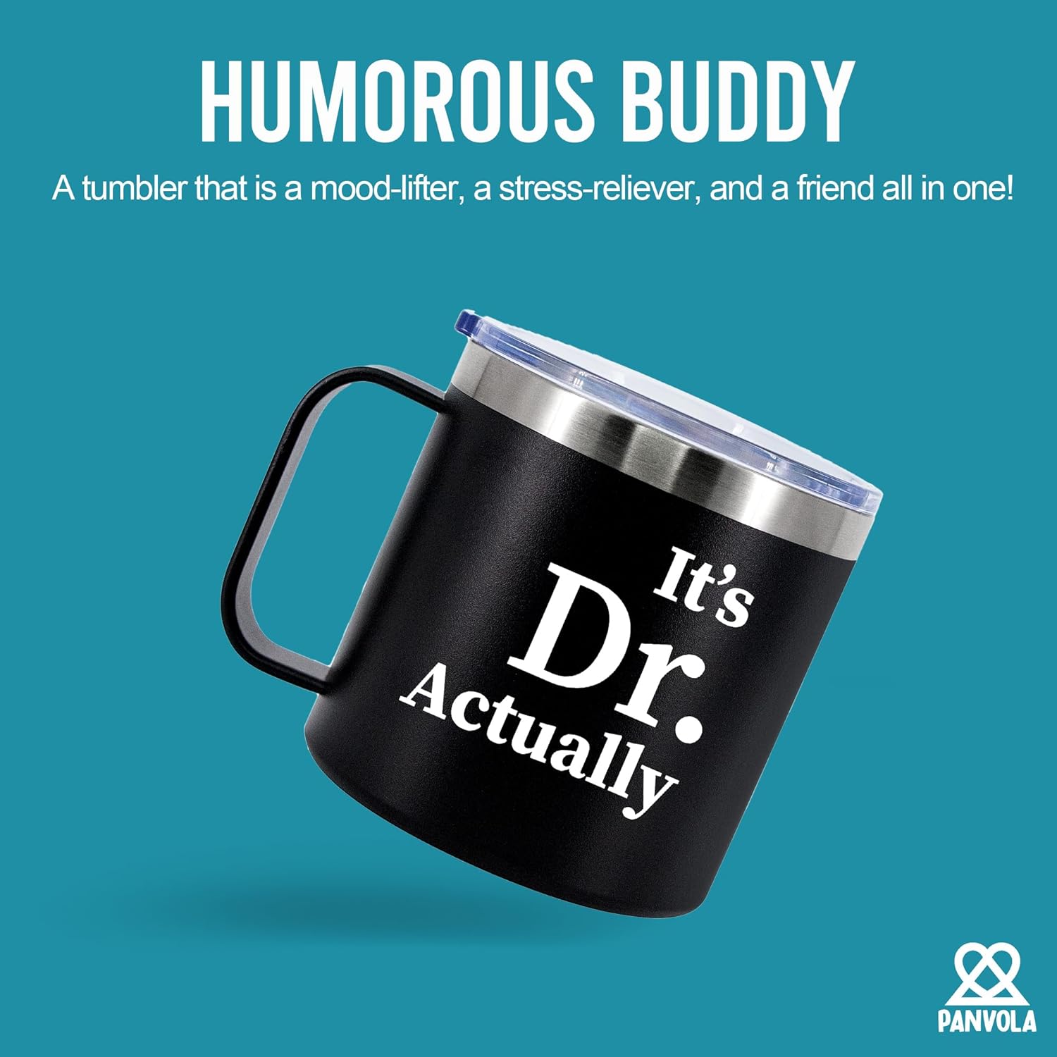Panvola It's Dr Actually Doctor Gifts Insulated Coffee Mug 14oz With Handle And Lid New PhD Student Graduation Gifts From Mom Dad To Daughter Son Stainless Steel Tumbler Camping Travel Mugs - Image 2